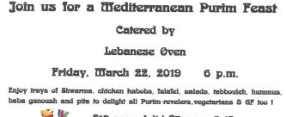Purim Feast Shabbat 20190322