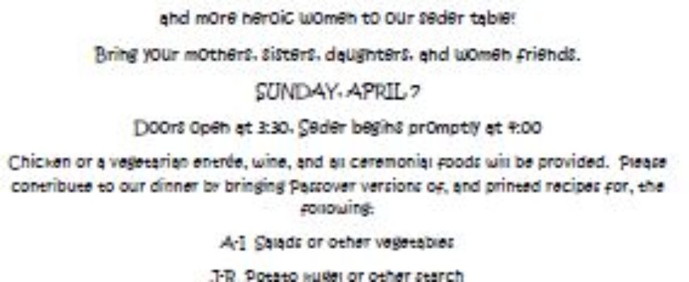 TBT womens seder 20190407