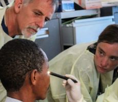 examining ebola survivor